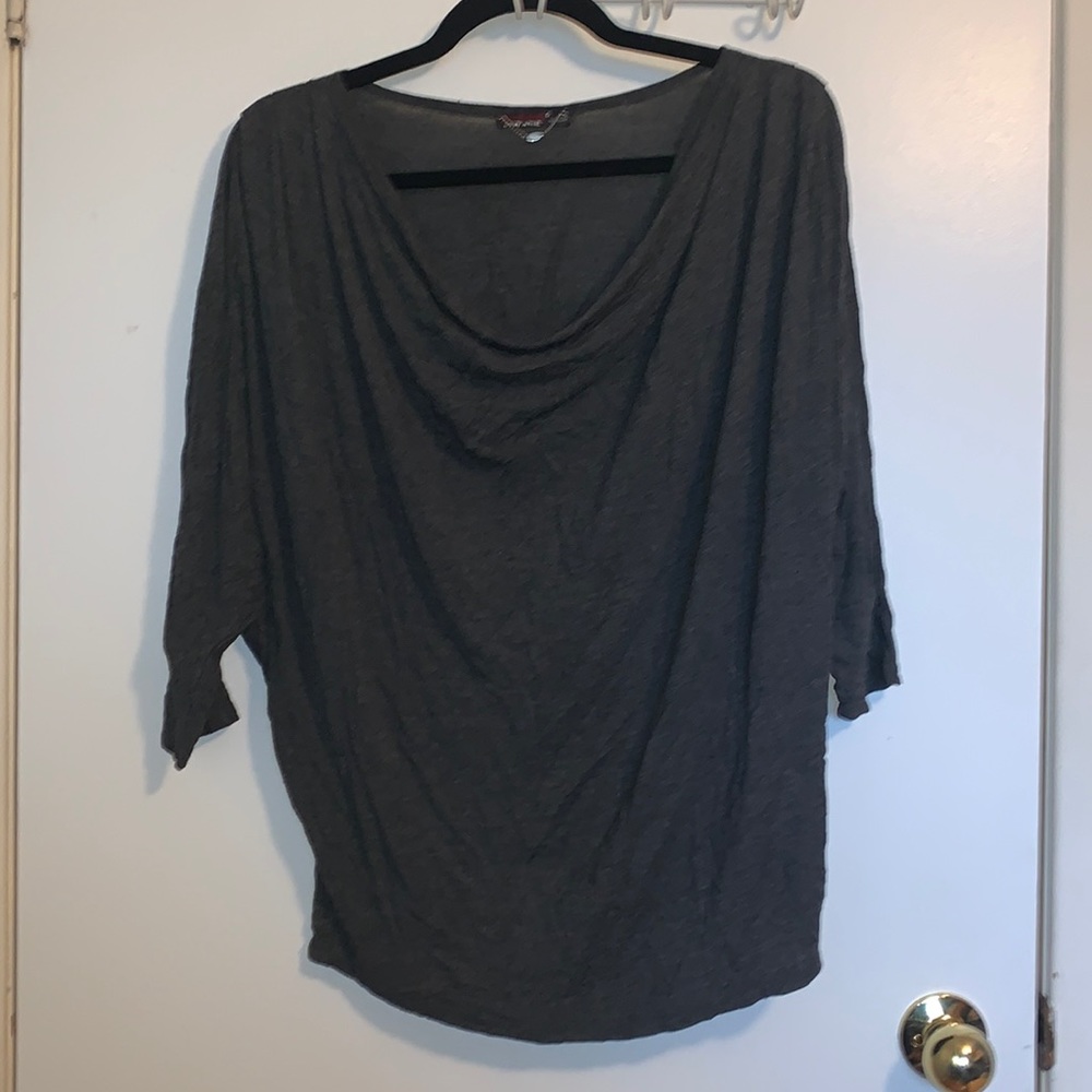Grey cowl top